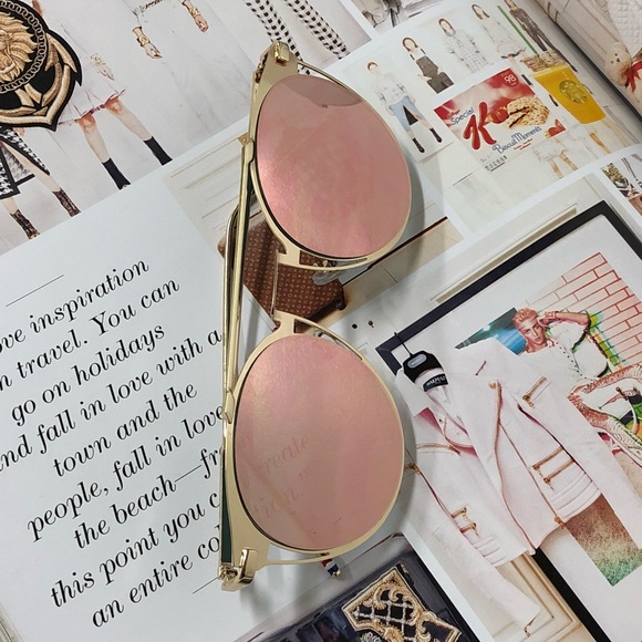 Cyber Week - Pink Rose Round Mirror Sunglasses - Picture 4 of 4